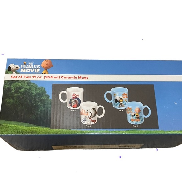 2015 set Of Two Ceramic Mugs The Peanuts Movie Snoopy Charlie Brown - Picture 8 of 11